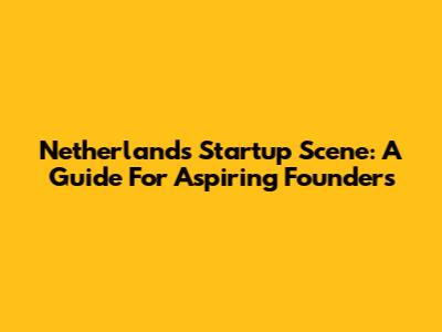 Netherlands Startup Scene: A Guide For Aspiring Founders
