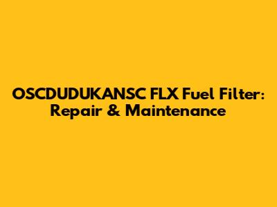 OSCDUDUKANSC FLX Fuel Filter: Repair & Maintenance