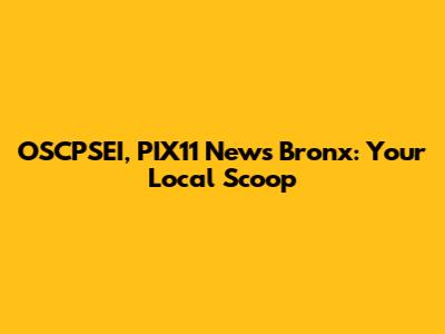 OSCPSEI, PIX11 News Bronx: Your Local Scoop
