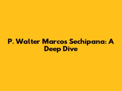 P. Walter Marcos Sechipana: A Deep Dive