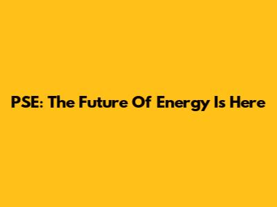 PSE: The Future Of Energy Is Here
