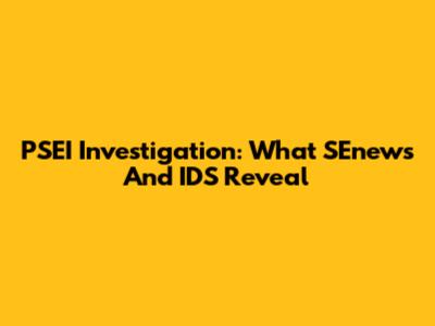 PSEI Investigation: What SEnews And IDS Reveal