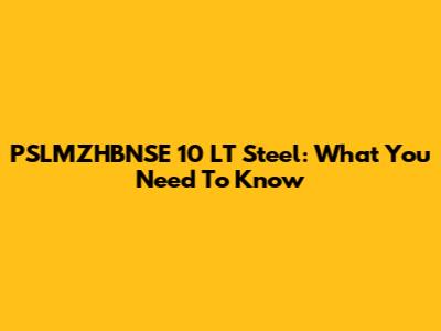 PSLMZHBNSE 10 LT Steel: What You Need To Know