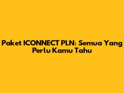 Paket ICONNECT PLN: Semua Yang Perlu Kamu Tahu
