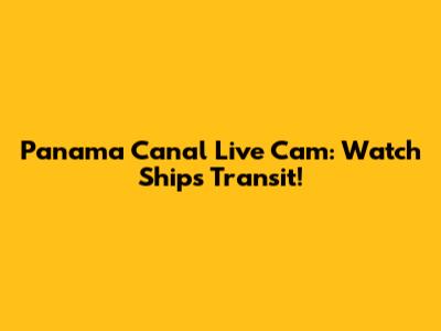 Panama Canal Live Cam: Watch Ships Transit!