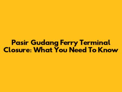 Pasir Gudang Ferry Terminal Closure: What You Need To Know