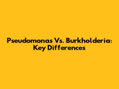 Pseudomonas Vs. Burkholderia: Key Differences