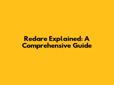 Redare Explained: A Comprehensive Guide