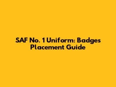 SAF No. 1 Uniform: Badges Placement Guide