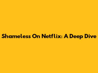 Shameless On Netflix: A Deep Dive