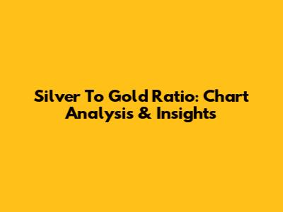 Silver To Gold Ratio: Chart Analysis & Insights