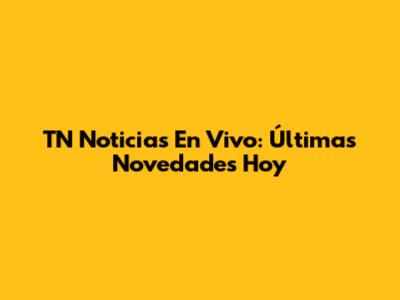 TN Noticias En Vivo: Últimas Novedades Hoy
