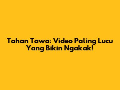 Tahan Tawa: Video Paling Lucu Yang Bikin Ngakak!