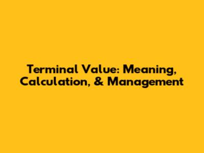 Terminal Value: Meaning, Calculation, & Management
