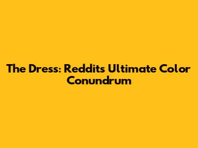 The Dress: Reddit's Ultimate Color Conundrum