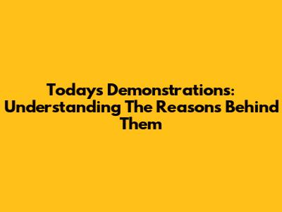 Today's Demonstrations: Understanding The Reasons Behind Them
