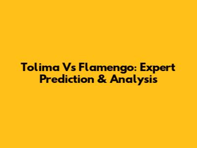 Tolima Vs Flamengo: Expert Prediction & Analysis