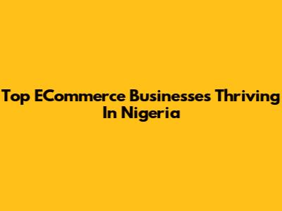 Top ECommerce Businesses Thriving In Nigeria
