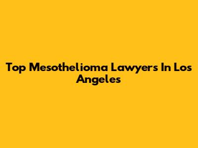 Top Mesothelioma Lawyers In Los Angeles