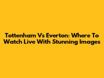 Tottenham Vs Everton: Where To Watch Live With Stunning Images
