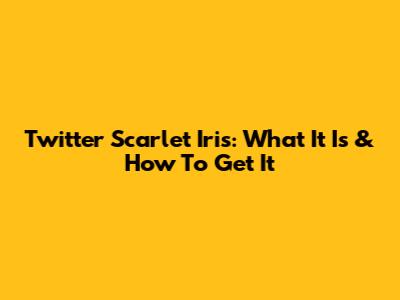 Twitter Scarlet Iris: What It Is & How To Get It