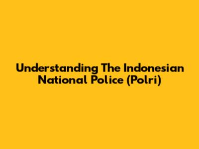 Understanding The Indonesian National Police (Polri)