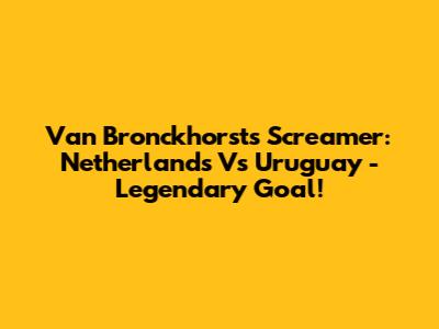 Van Bronckhorst's Screamer: Netherlands Vs Uruguay - Legendary Goal!