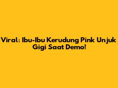 Viral: Ibu-Ibu Kerudung Pink Unjuk Gigi Saat Demo!
