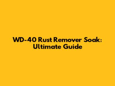 WD-40 Rust Remover Soak: Ultimate Guide