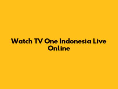 Watch TV One Indonesia Live Online
