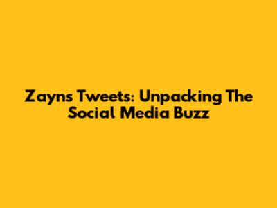 Zayn's Tweets: Unpacking The Social Media Buzz